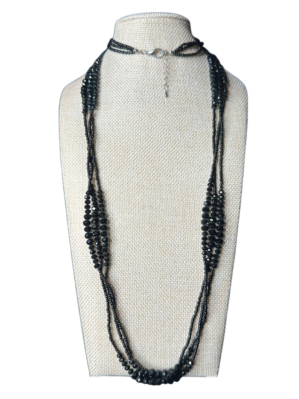 Elegant Black Multi-Strand Beaded Necklace - Classic Women's Jewelry